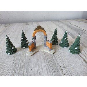 Village tree entrance Xmas decor mini trees